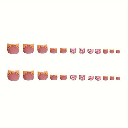 Decorative Floral Themed Press-On Nails Acalora