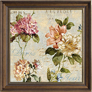 Vintage Flower-stitched Artwork
