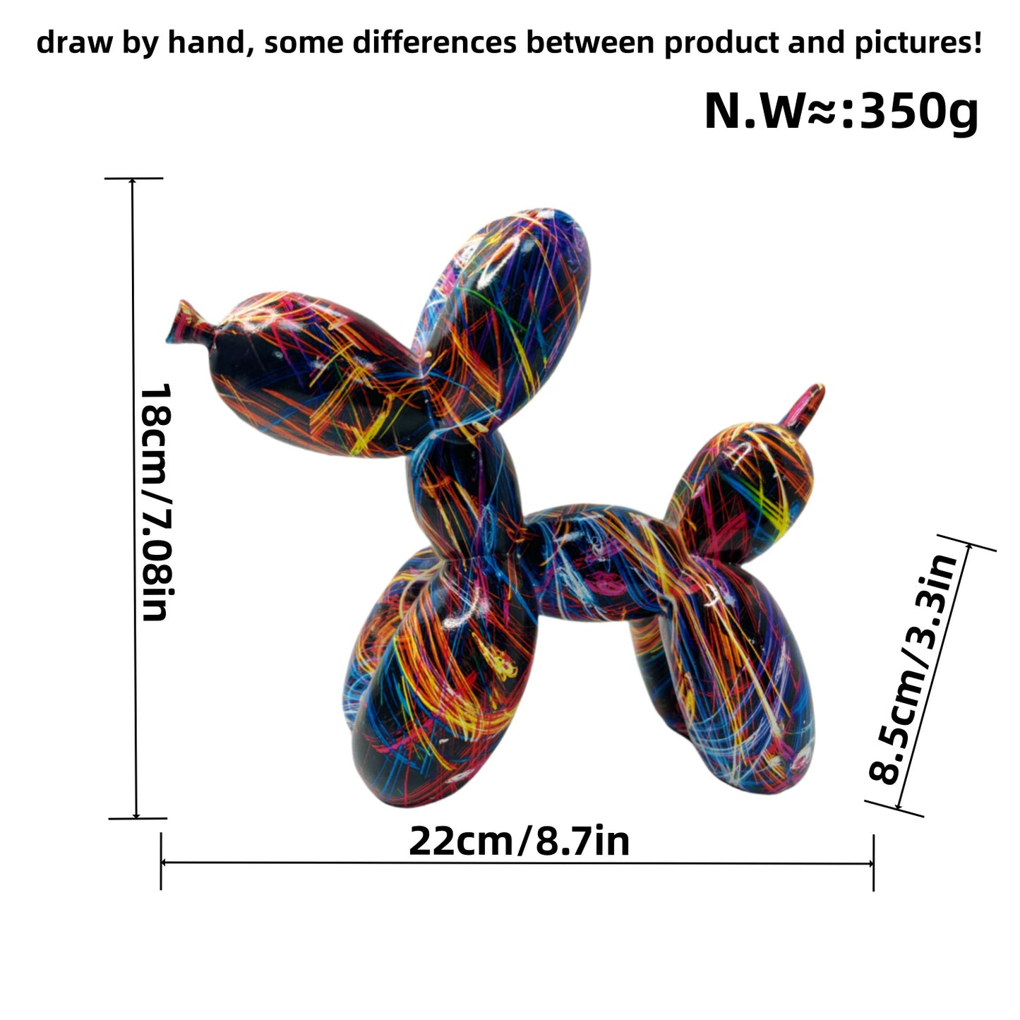 Colorful Balloon Dog Sculpture Acalora