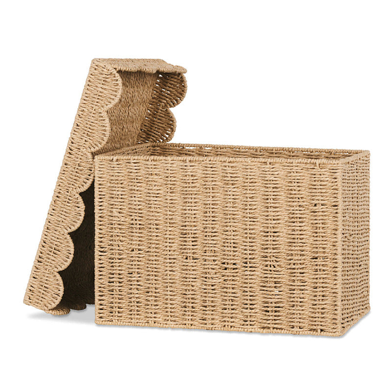 Decorative Woven Storage Chest with Lid Acalora