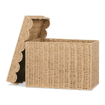Decorative Woven Storage Chest with Lid Acalora