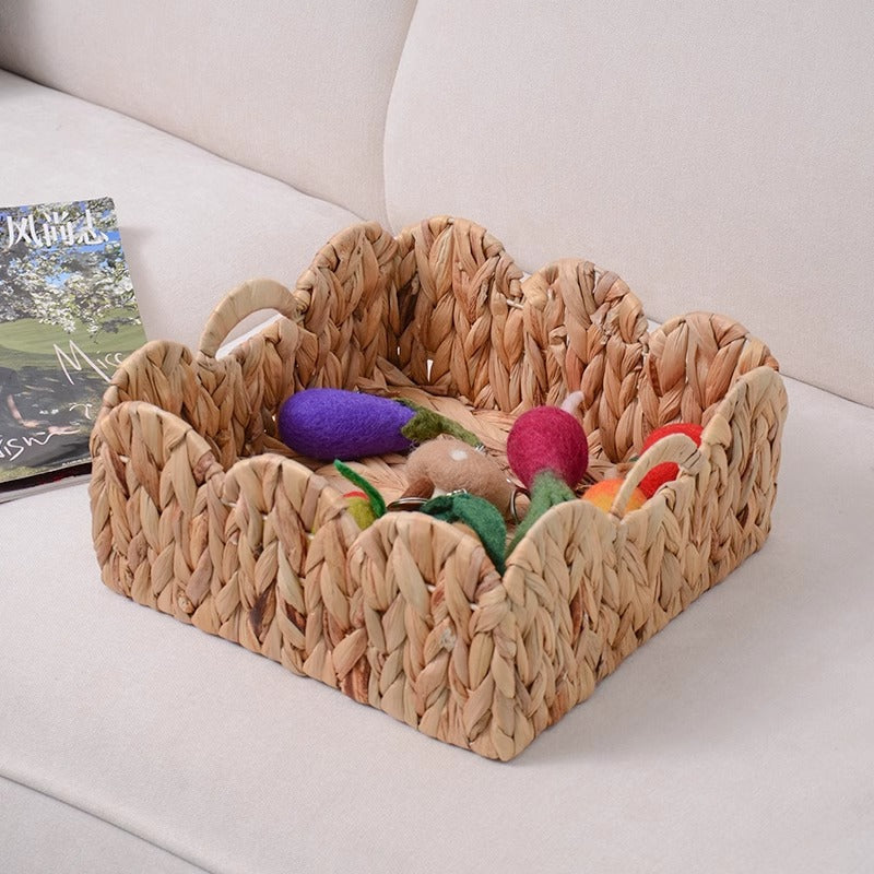 Decorative Storage Basket Made of Woven Natural Material Acalora