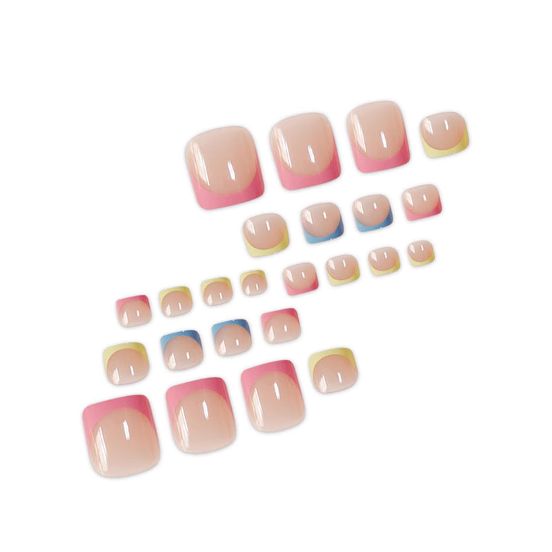 Colorful French Tip Pedicure Acalora