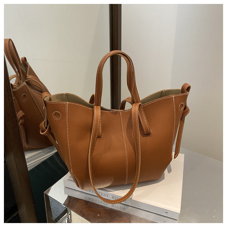 Textured Leather Everyday Tote Bag Acalora