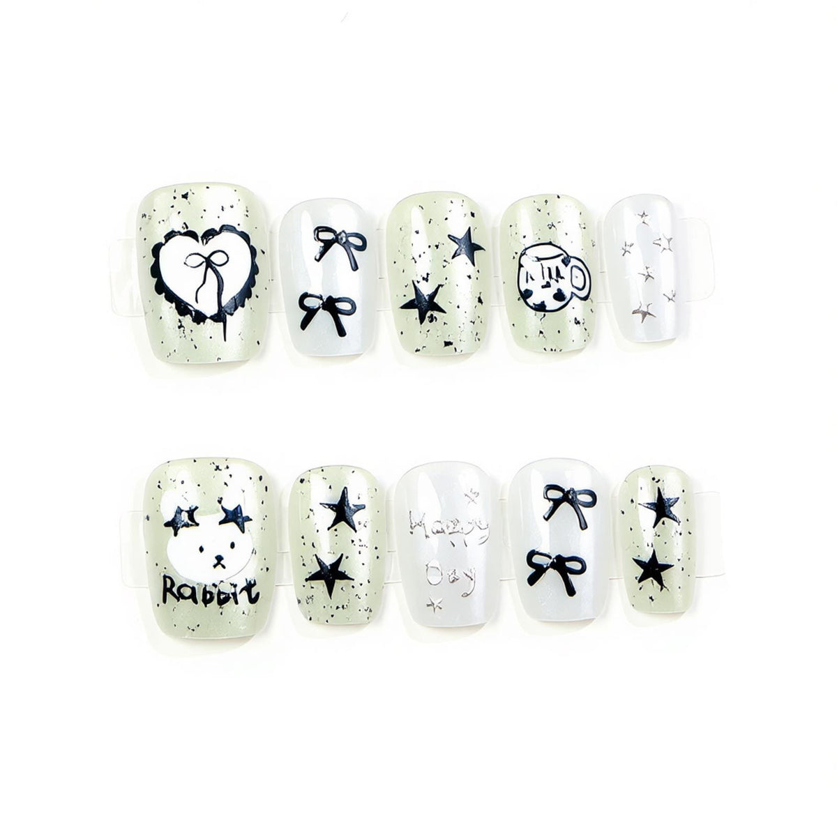 Whimsical Themed Press-On Nail Art Set Acalora