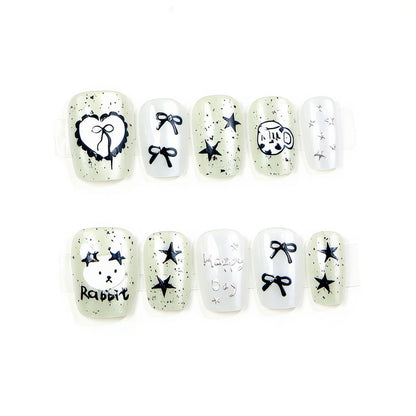 Whimsical Themed Press-On Nail Art Set Acalora