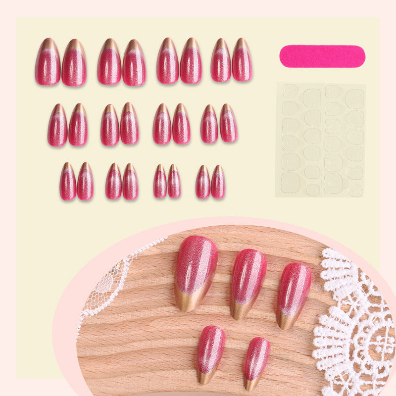 Elegant Stiletto Press-On Nail Art Set with Shimmering Gloss Finish Acalora