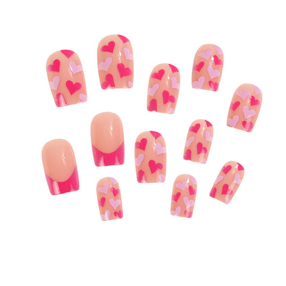 Artificial nails with romantic heart designs Acalora