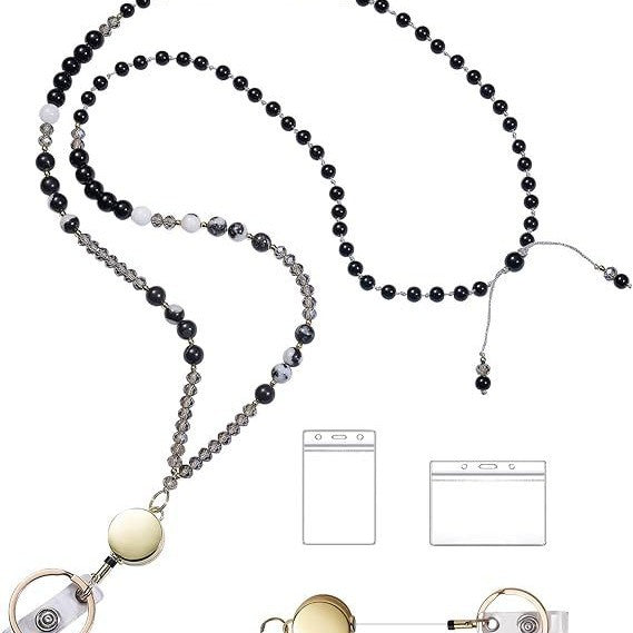 Beaded Eyewear Lanyard with Retractable Clip Acalora