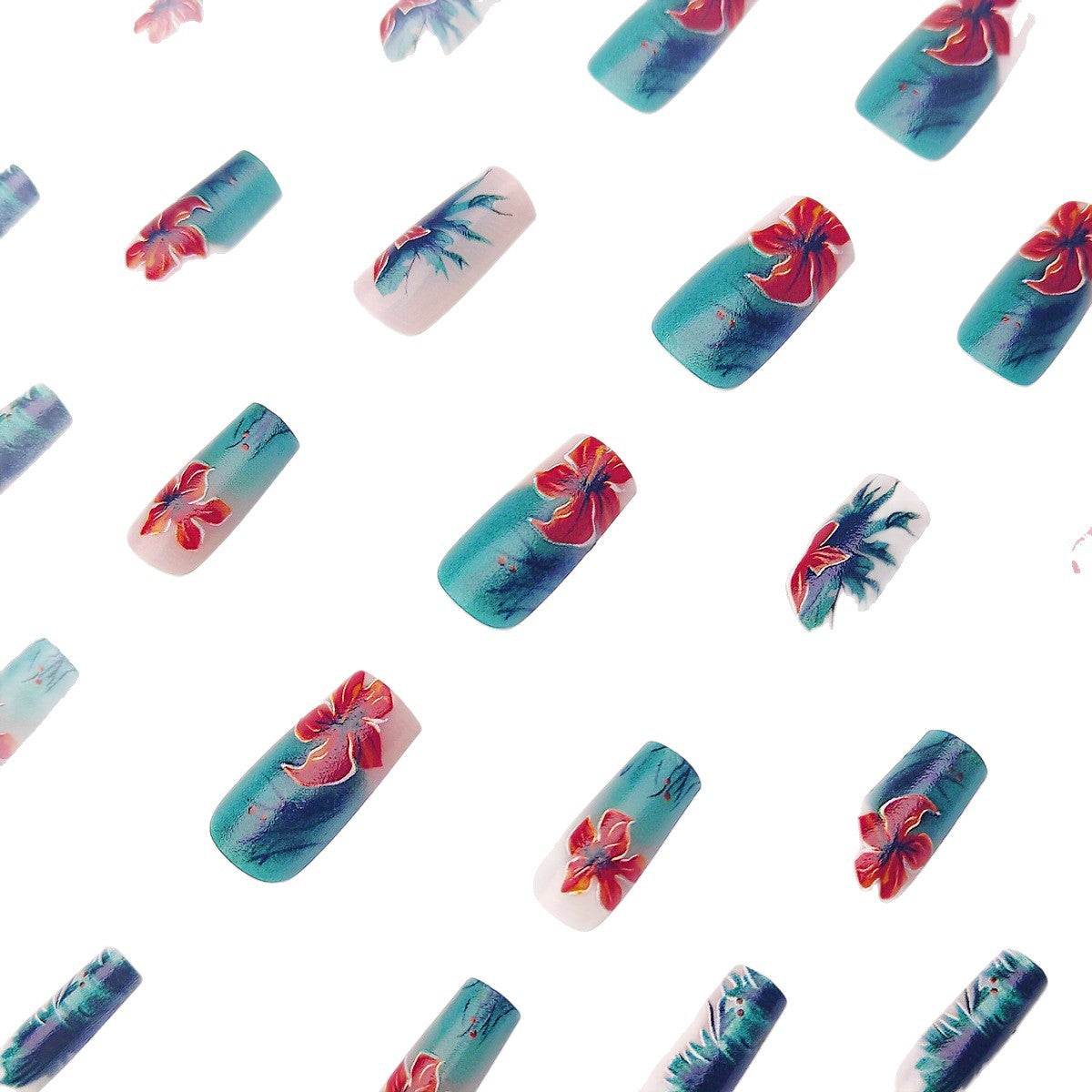 Floral Design Gel Nail Art Acalora