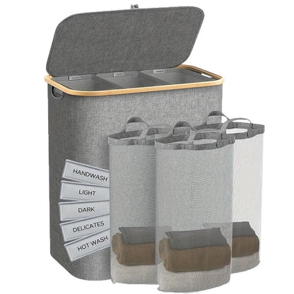 Multifunctional laundry storage box with bamboo lid Acalora
