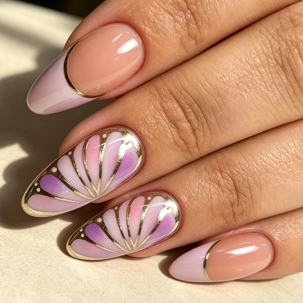 Artificial nail set with elegant geometric design Acalora