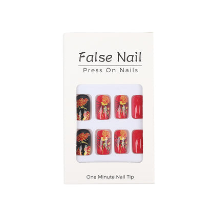 Artistic Nail Tips in Floral Design Acalora