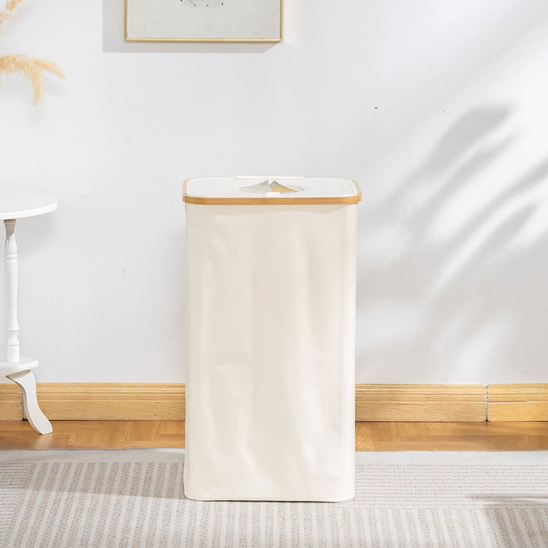 Modern waste separation container with removable inner insert and bamboo lid Acalora