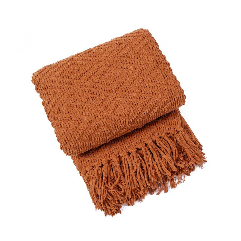 Handwoven Textured Throw Blanket