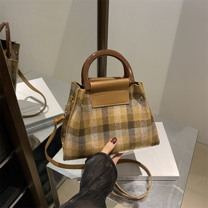 Plaid Structured Mini Handbag Acalora