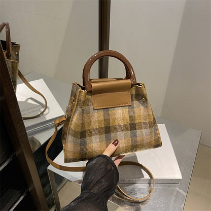 Plaid Structured Mini Handbag Acalora