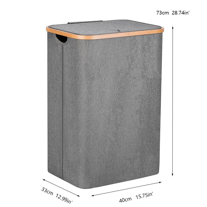 Norvo | Tall Bamboo Laundry Basket