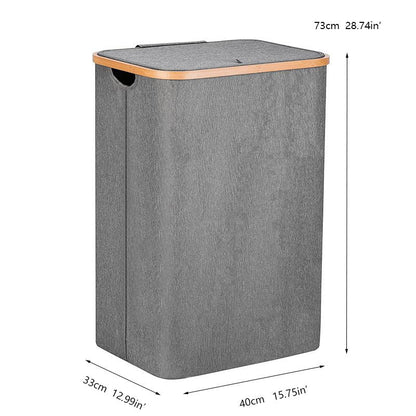 Norvo | Tall Bamboo Laundry Basket