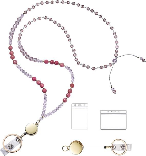 Beaded Eyewear Lanyard with Retractable Clip Acalora