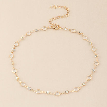 Elegant Crystal Embellished Anklet Acalora