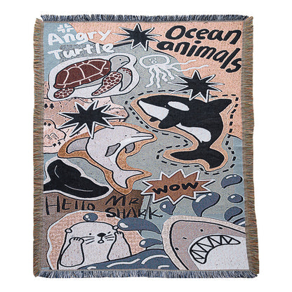 Fun Ocean-Themed Throw Blanket
