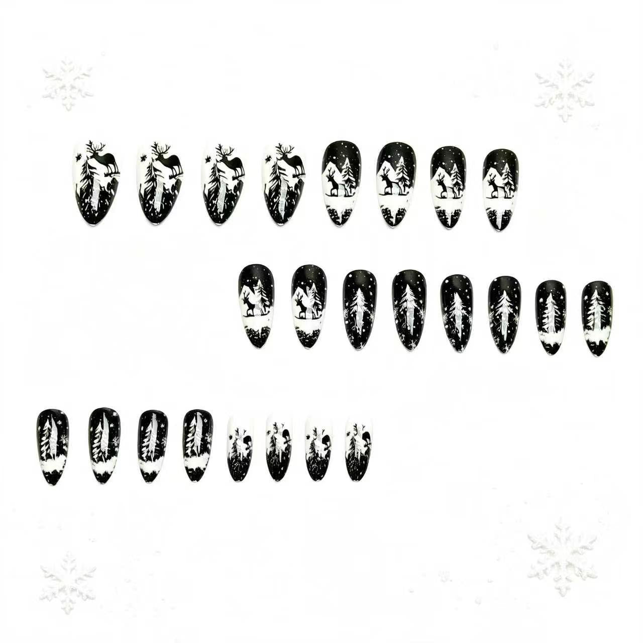 Snowy Winter-Themed Nail Art Acalora