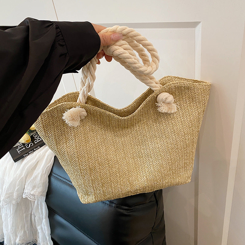 Chic Handwoven Beach Tote Bag Acalora