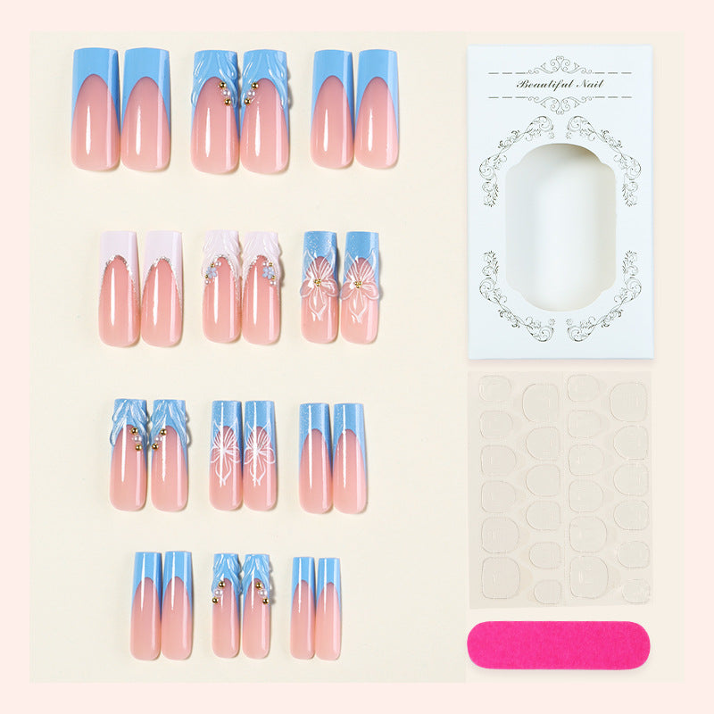 Artistic Nail Art Set with Floral and Glossy Accents Acalora