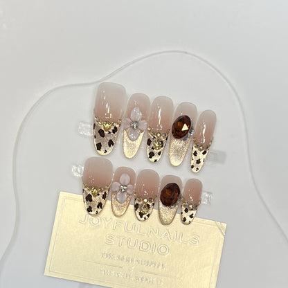 Elegant Stiletto Press-On Nail Set with Decorative Accents Acalora
