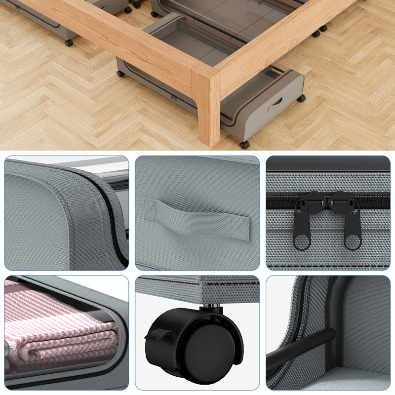 Storage box with wheels and transparent lid Acalora