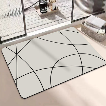 Geometric Pattern Textured Bath Mat Acalora