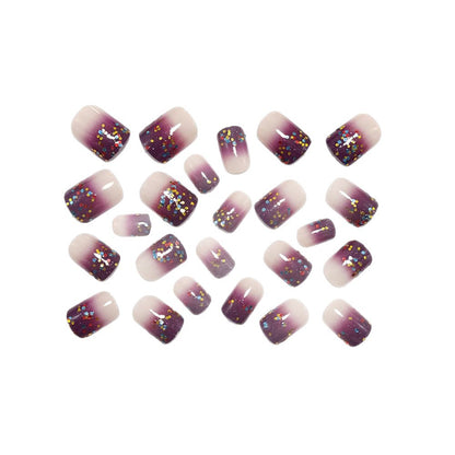 Artificial nails with glitter gradient and colorful accent Acalora