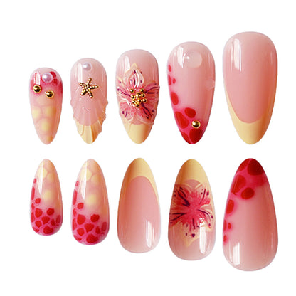 Floral 3D Acrylic Press-On Nail Art Set Acalora