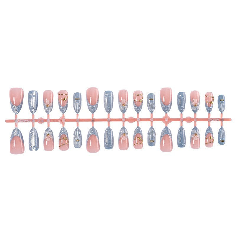 Decorative Press-On Nail Art Set with Gem Accents Acalora