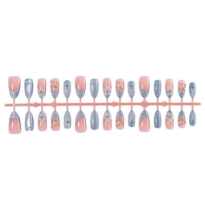 Decorative Press-On Nail Art Set with Gem Accents Acalora