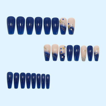 Artificial nails in luxurious ombre design with glitter accents Acalora