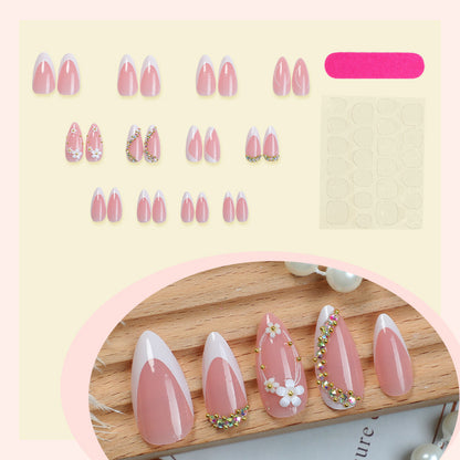 Premium Artistic Press-On Nail Set with Elegant Design Accents Acalora