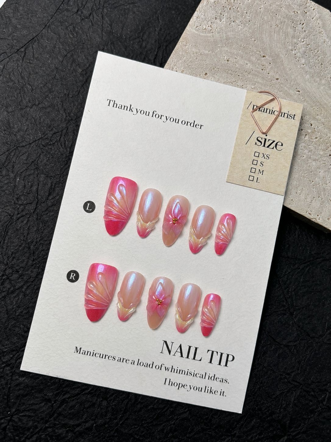 Artistic Floral Press-On Nail Set Acalora