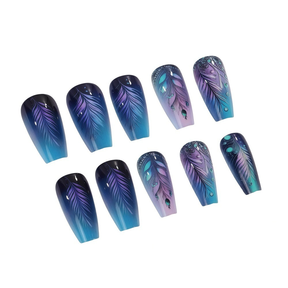 Artistic design nails with feather decoration Acalora