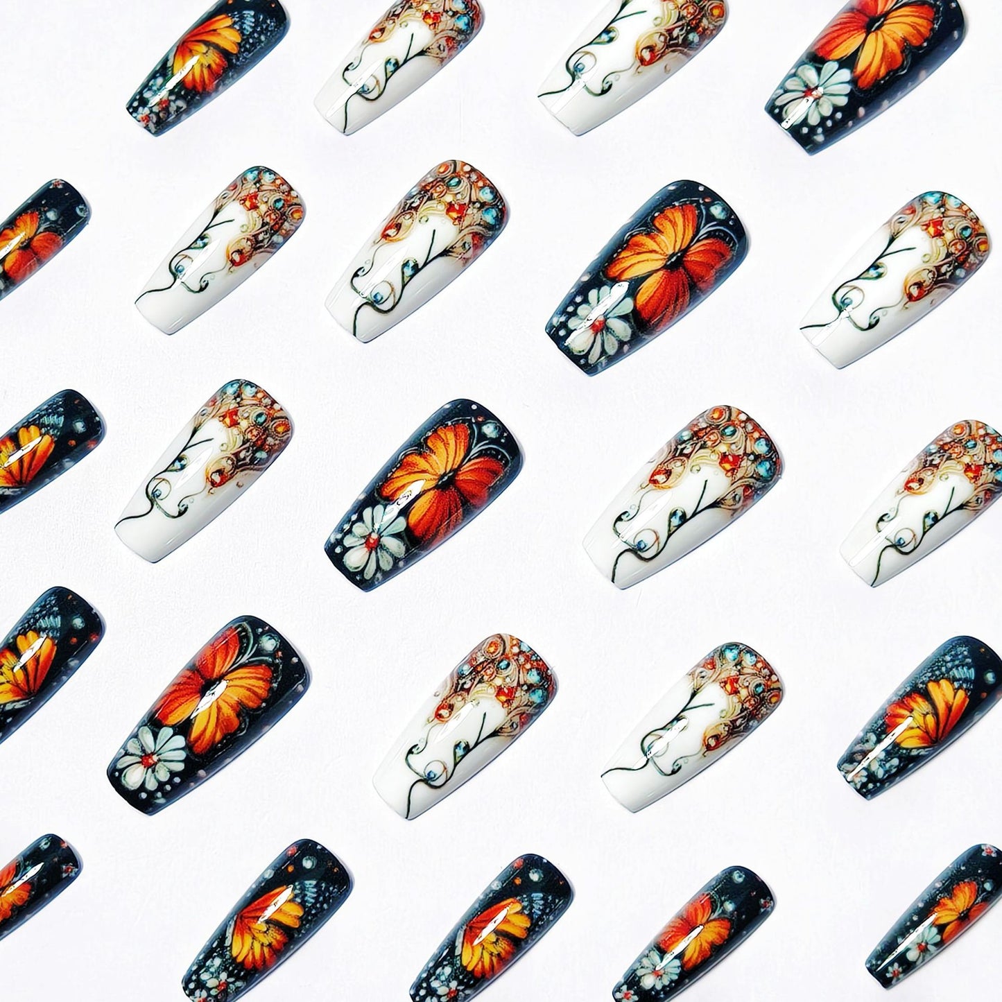 Intricate Butterfly Design Nail Art Acalora