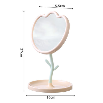 Floral-Themed Tabletop Vanity Mirror