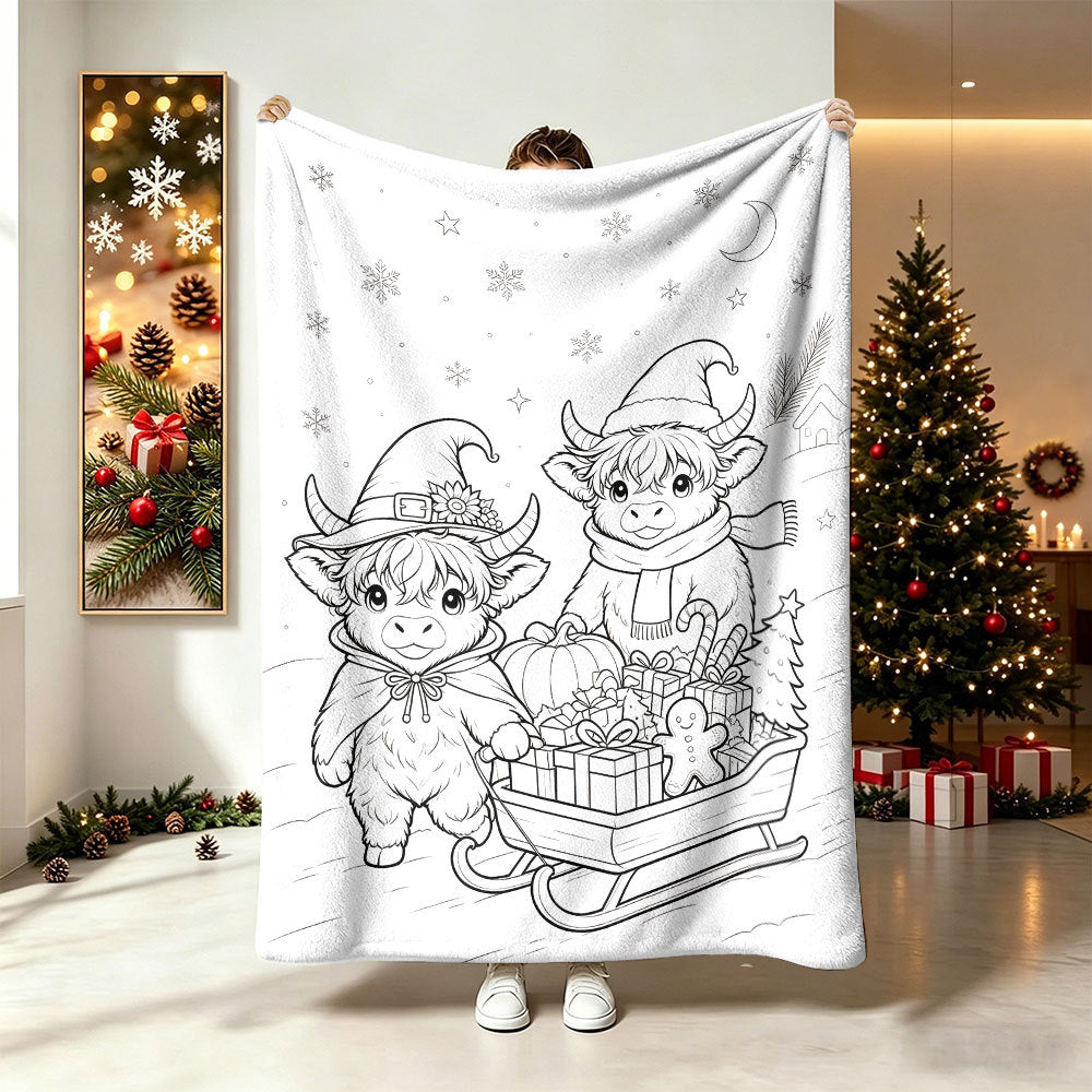 Unisex Cozy Artistic Animal Print Blanket