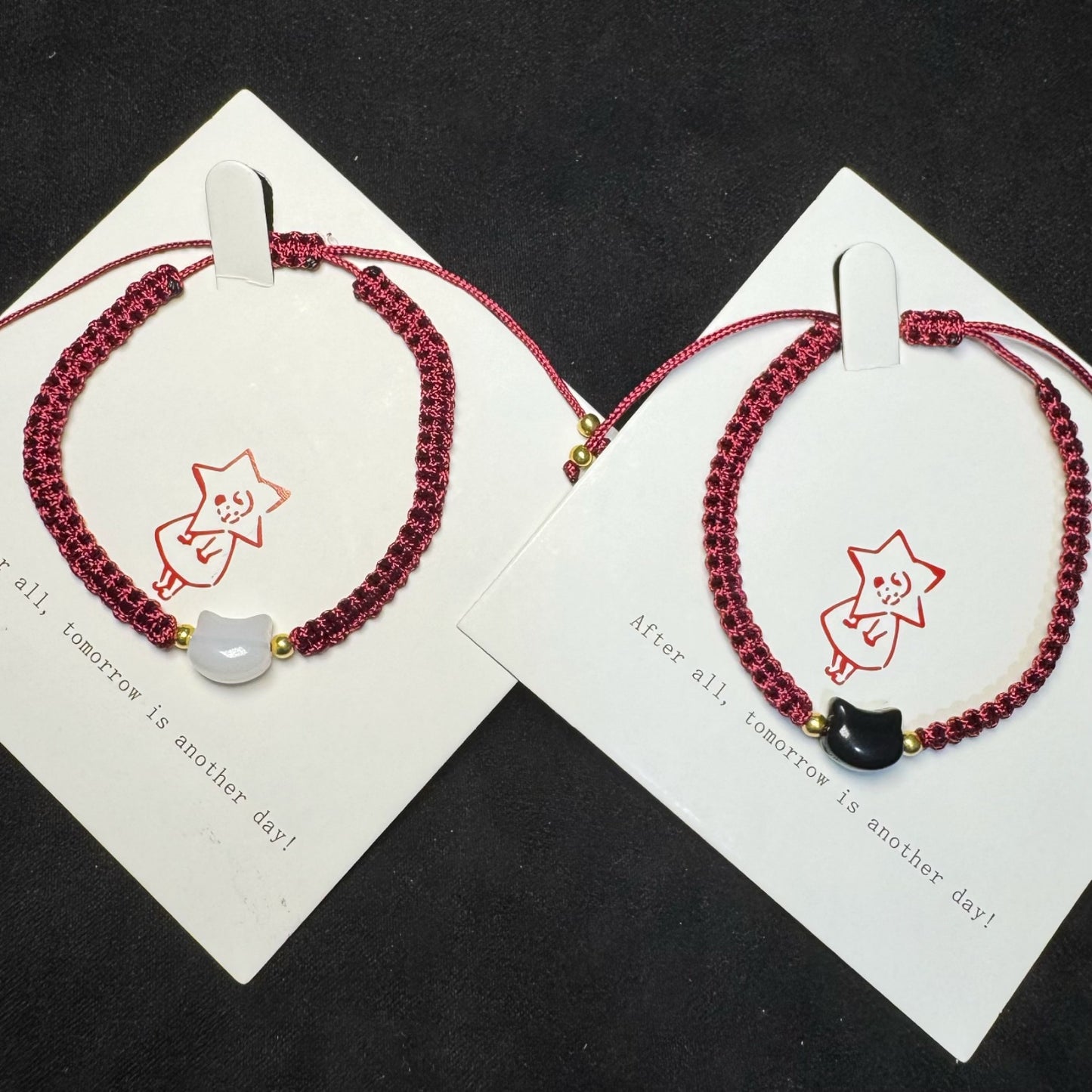 Adjustable Cat-Themed Friendship Bracelet Acalora