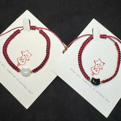Adjustable Cat-Themed Friendship Bracelet Acalora