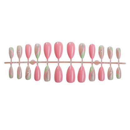 Premium Artistic Press-On Nail Set with Elegant Floral Designs Acalora