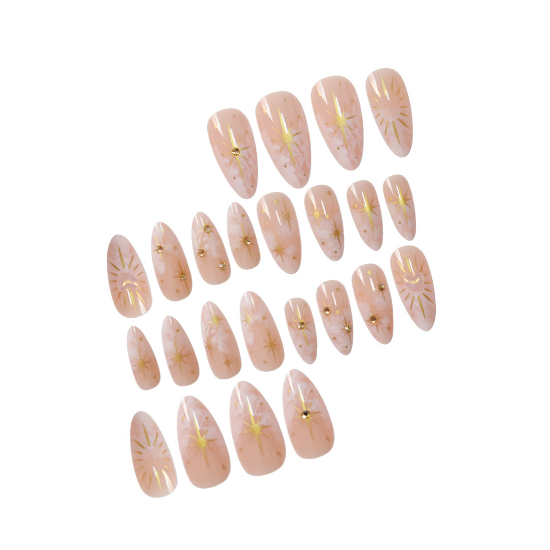 Decorative Star-Accented Press-On Nail Set Acalora