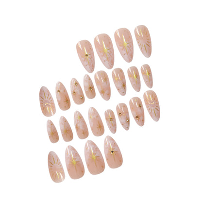 Decorative Star-Accented Press-On Nail Set Acalora