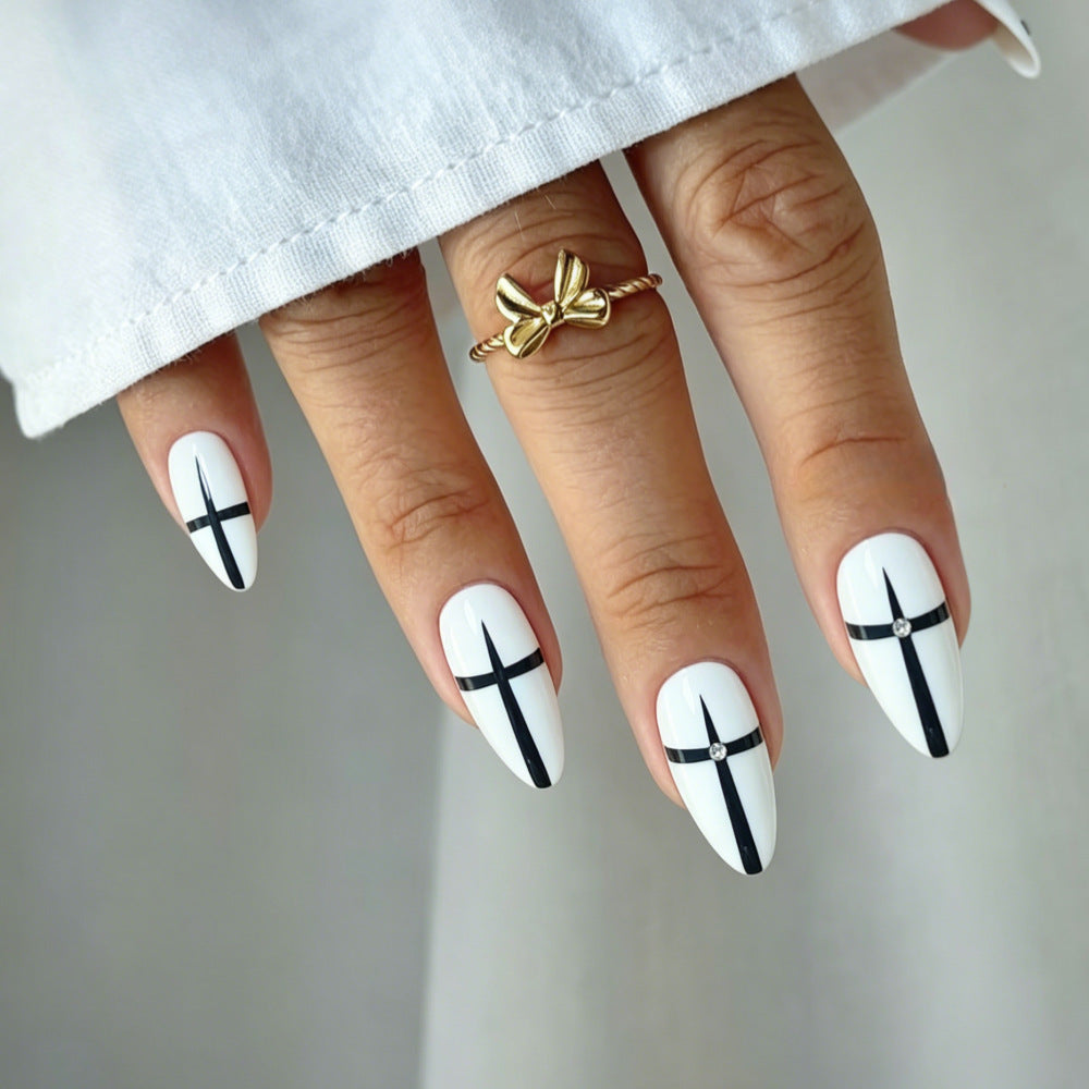 Artificial nails with modern geometric design Acalora