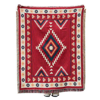 Decorative Geometric Fringe Throw Blanket